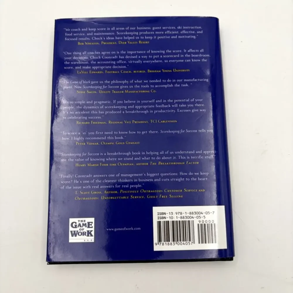 Scorekeeping for Success Coonradt Benson Hardcover Dust Jacket
